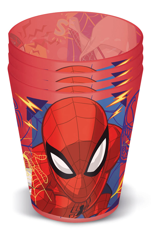 STOR JOY 4 PCS PP TUMBLER 285 ML SET SPIDERMAN