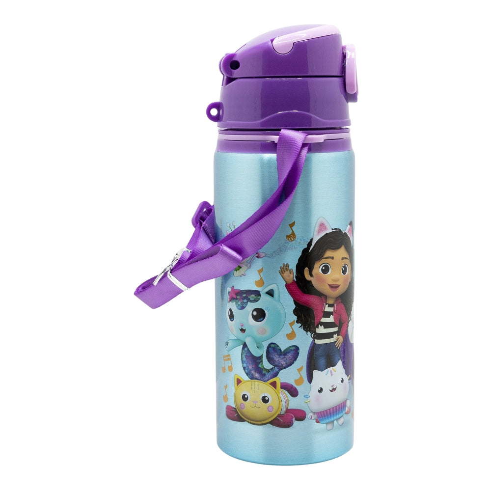 STOR ALUMINIUM POP UP BOTTLE WITH STRAP 730 ML GABBY DOLLHOUSE