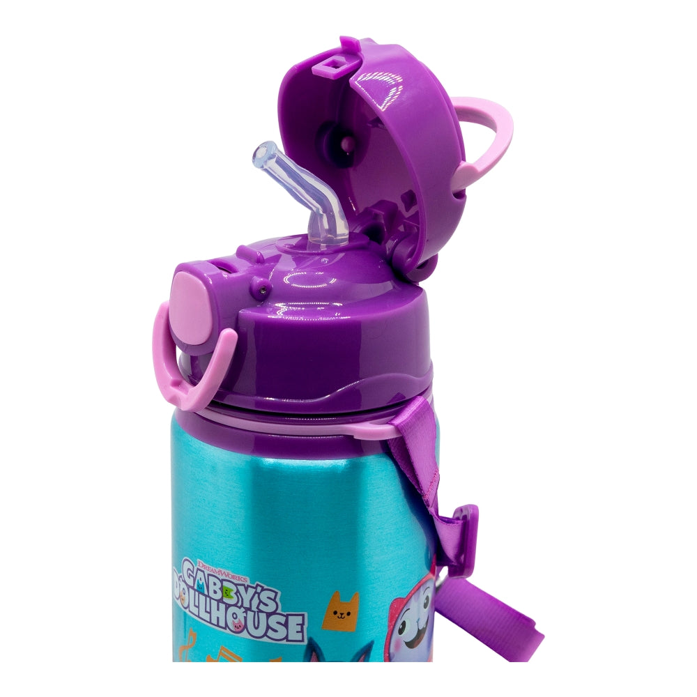 STOR ALUMINIUM POP UP BOTTLE WITH STRAP 730 ML GABBY DOLLHOUSE