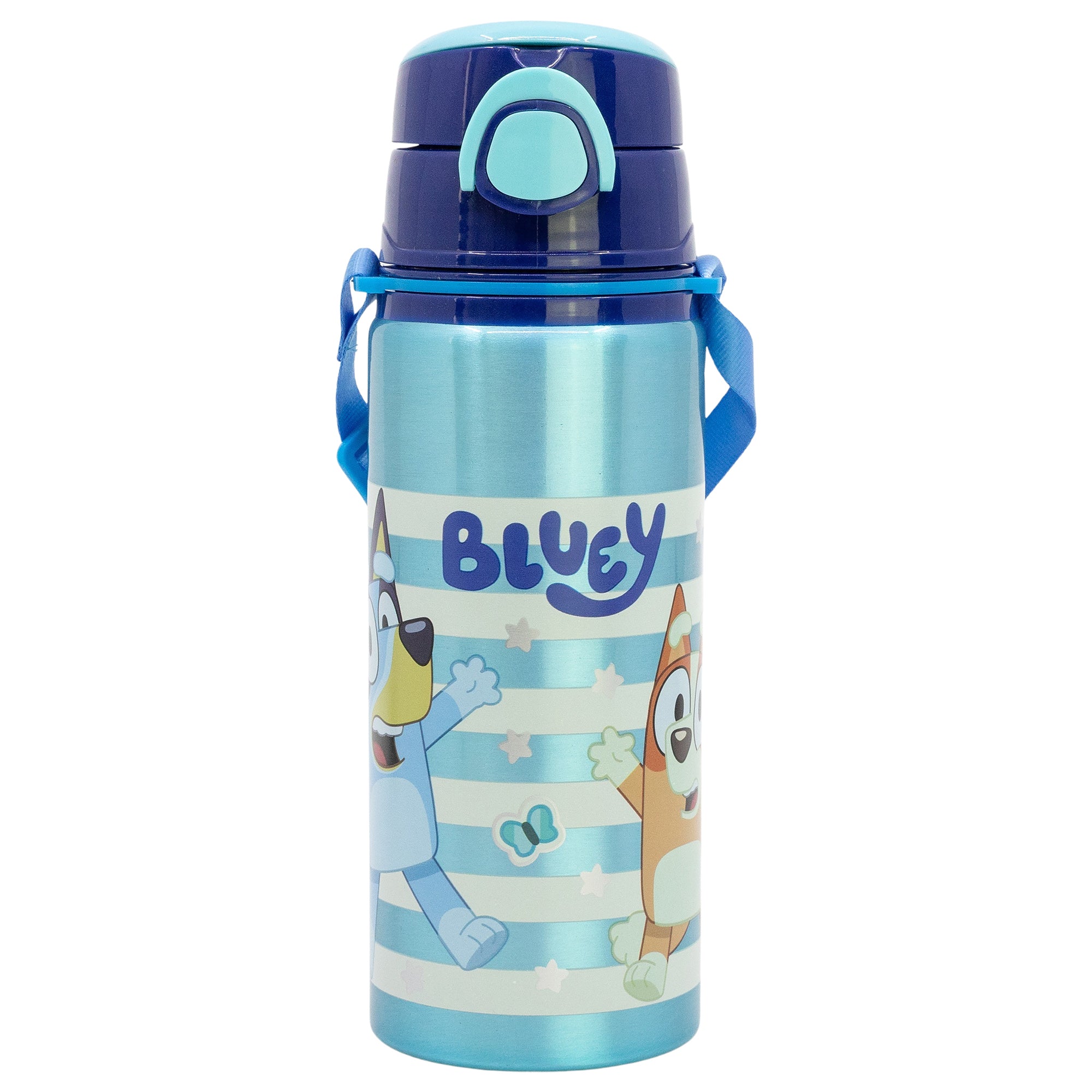STOR ALUMINIUM POP UP BOTTLE WITH STRAP 730 ML BLUEY