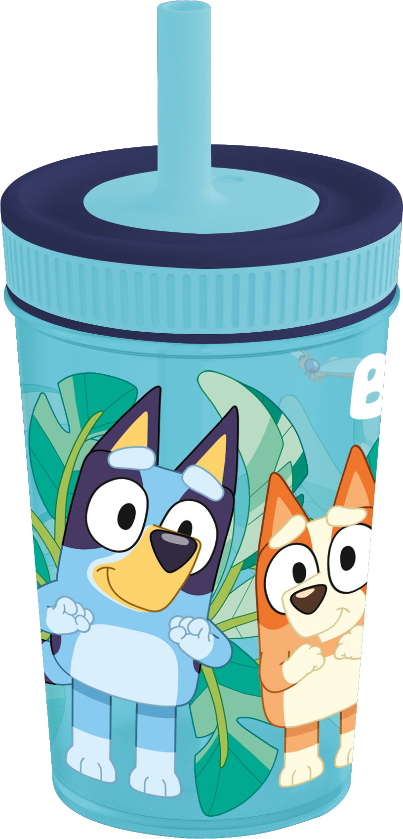 STOR LEAK PROOF SILICONE STRAW TUMBLER BLUEY FOREST