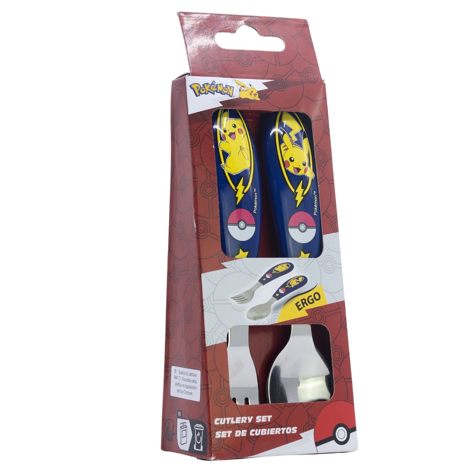 STOR 2 PCS ELLIPTICAL METALLIC CUTLERY SET POKEMON BLUE TEAM