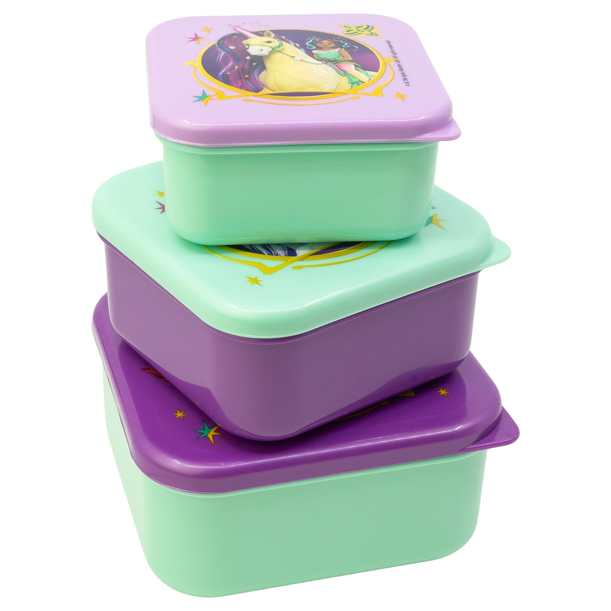 STOR 3 PCS NESTING SNACK BOXES SET UNICORN ACADEMY