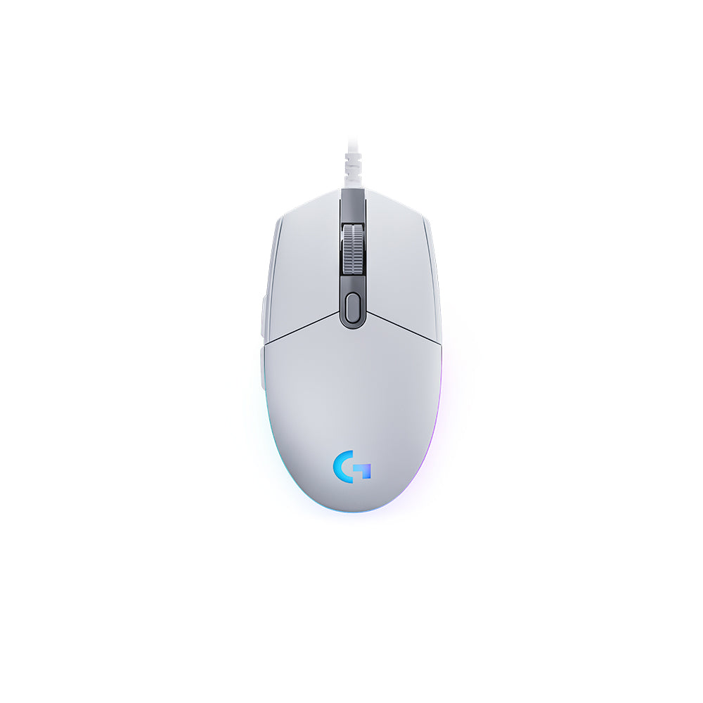 MOUSE LOGITECH G203 LIGHTSYNC OPTICAL 8000 DPI RGB WHITE (910-005791)-P