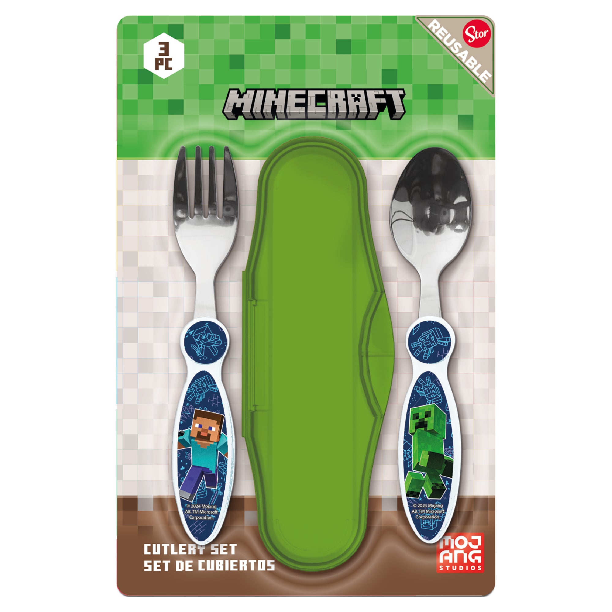 STOR SET CUBIERTOS METALICOS 2 UDS MINECRAFT INVKY