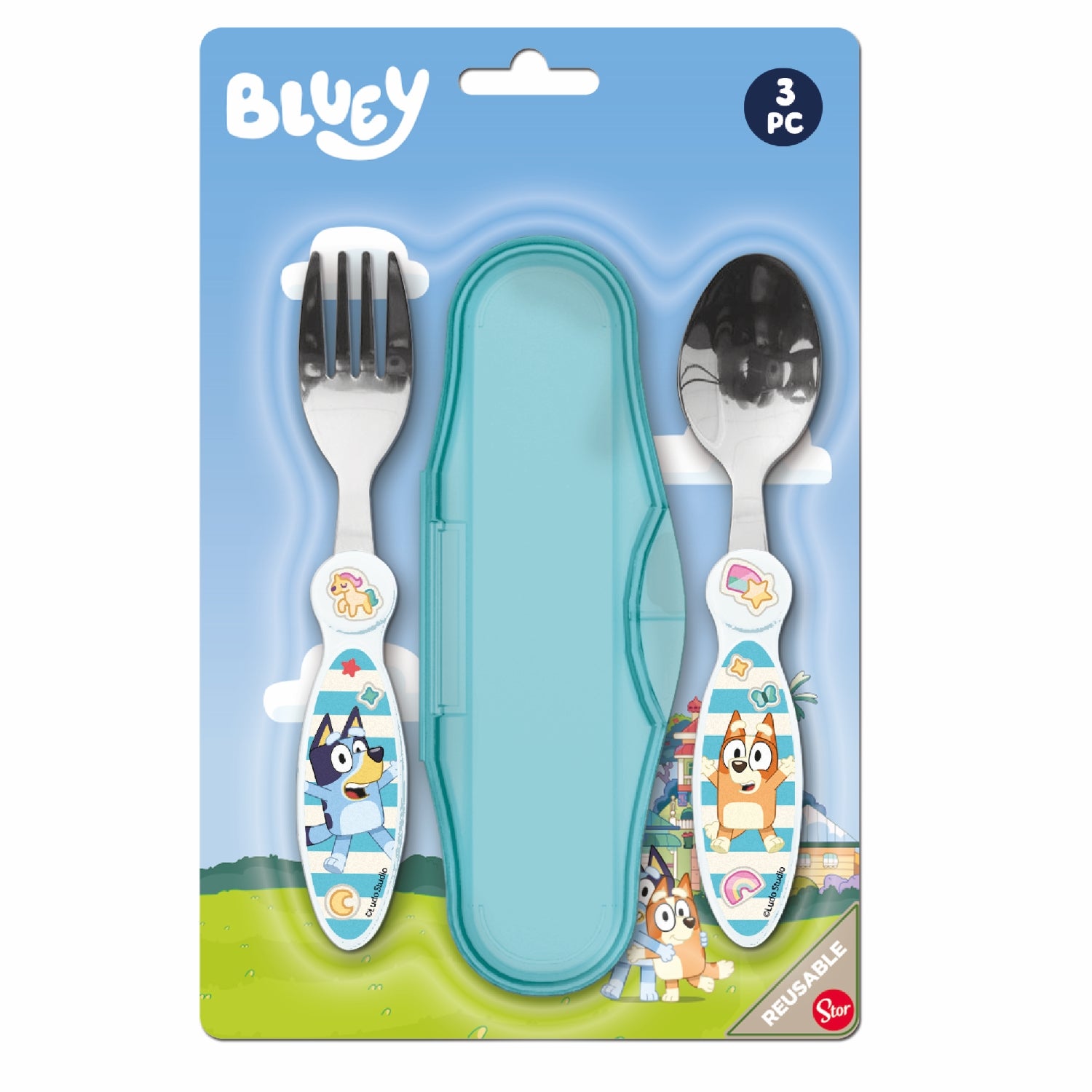 CUBIERTOS  METALICOS BLUEY