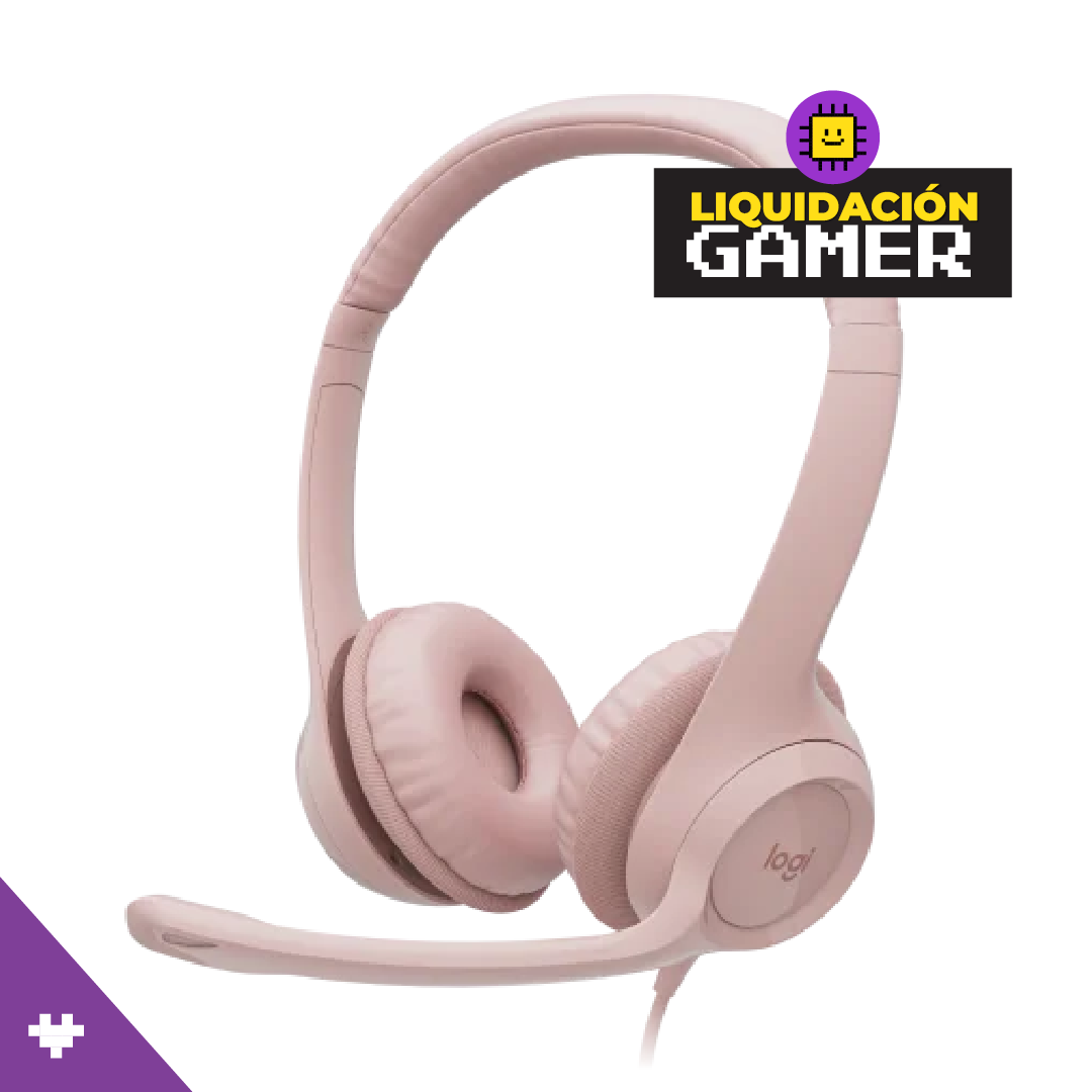 Audífono con Micrófono Logitech H390 USB Noise Cancelling Color Rose