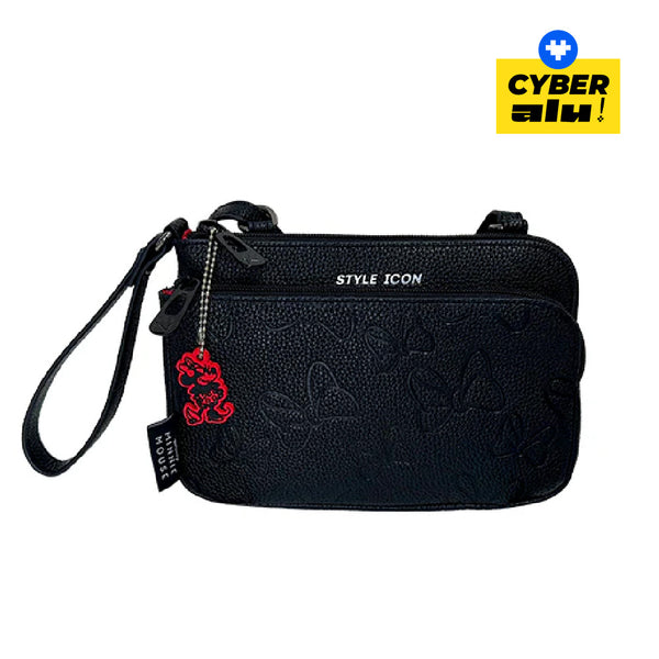 Cartera Minnie Mouse Color Negro con Lazos