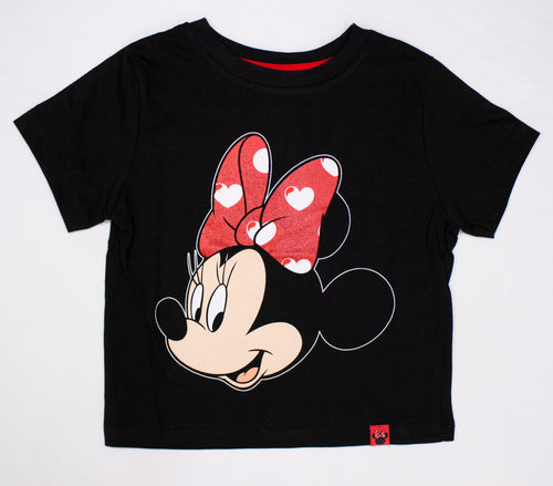 POLO BASICO MC NEGRO MINNIE MOUSE NIÑA