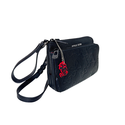 CARTERA NEGRA MINNIE CON LAZOS