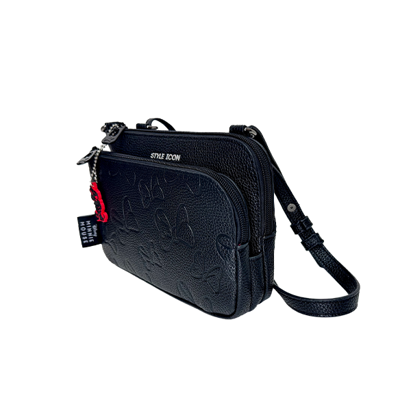 CARTERA NEGRA MINNIE CON LAZOS