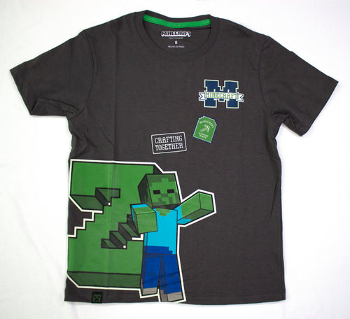 Polo Básico Manga Corta Minecraft Color Plomo