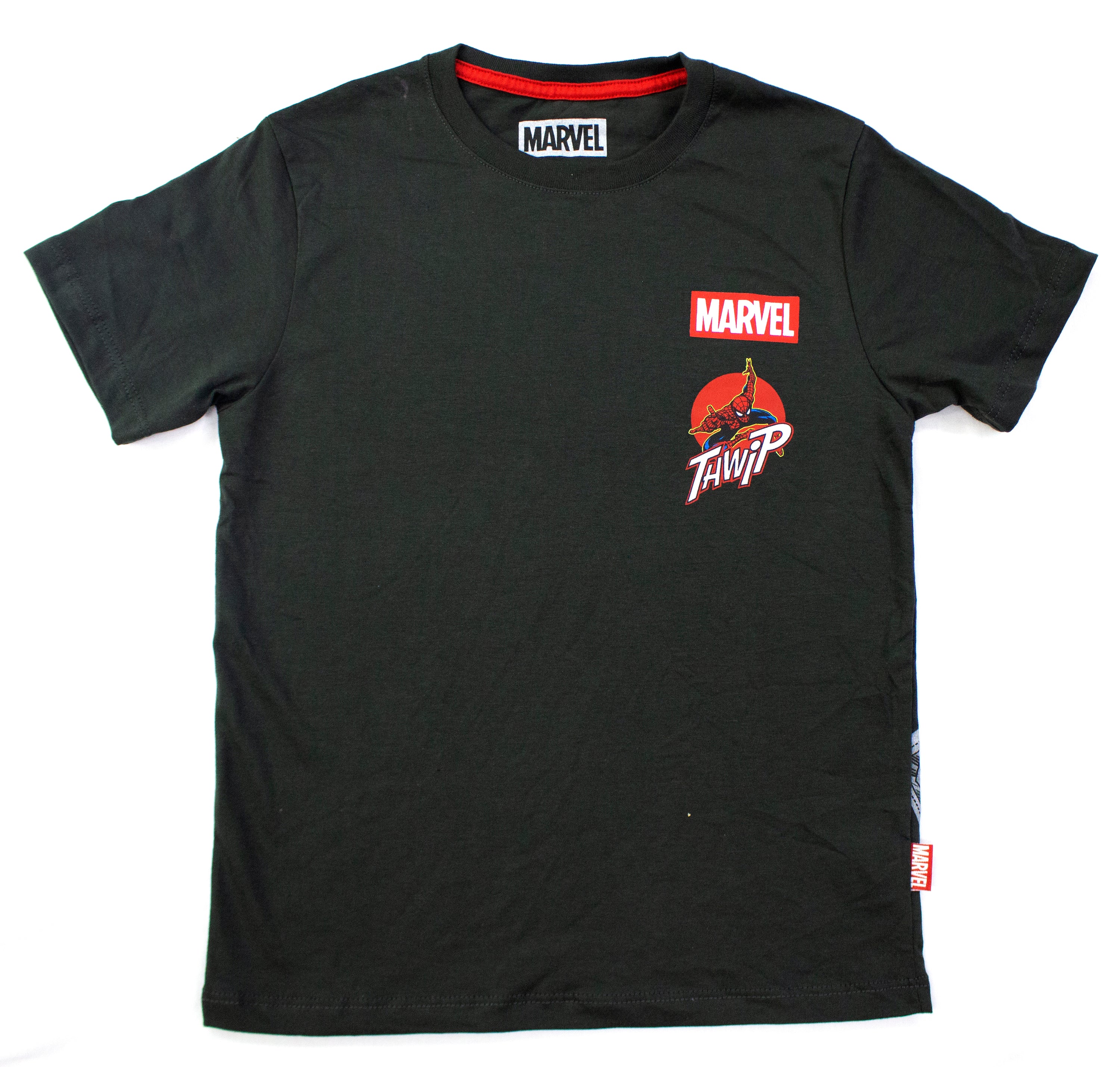 POLO BASICO MC NEGRO SPIDERMAN NIÑO