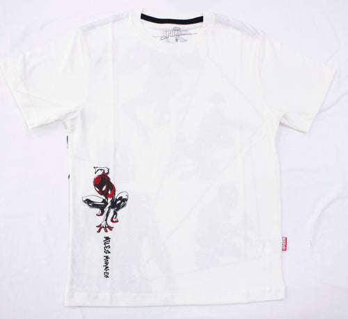 POLO BASICO MC MARFIL SPIDERMAN NIÑO