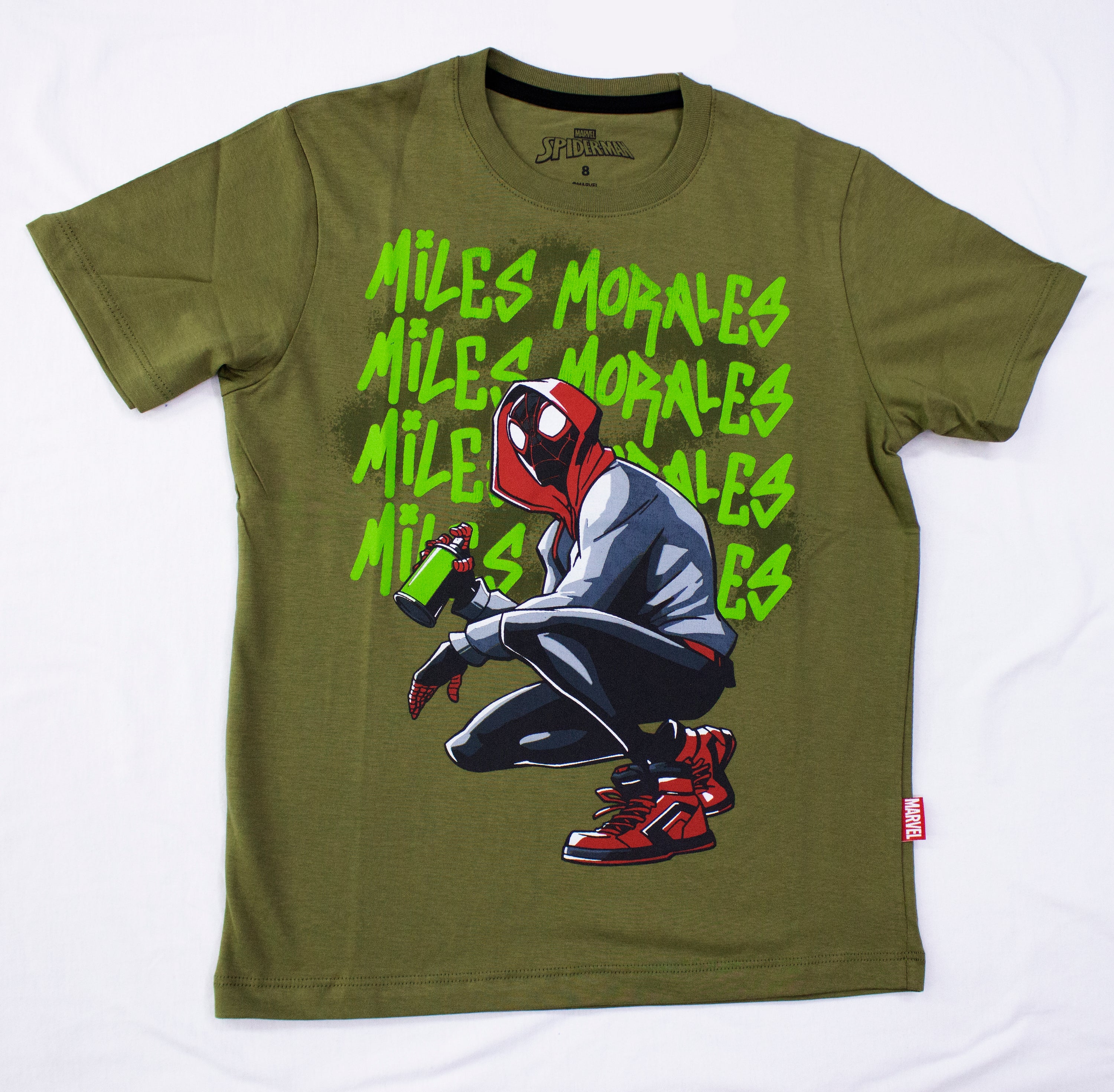 POLO BASICO MC OLIVO SPIDERMAN NIÑO