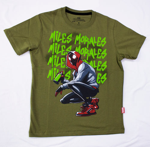 POLO BASICO MC OLIVO SPIDERMAN NIÑO