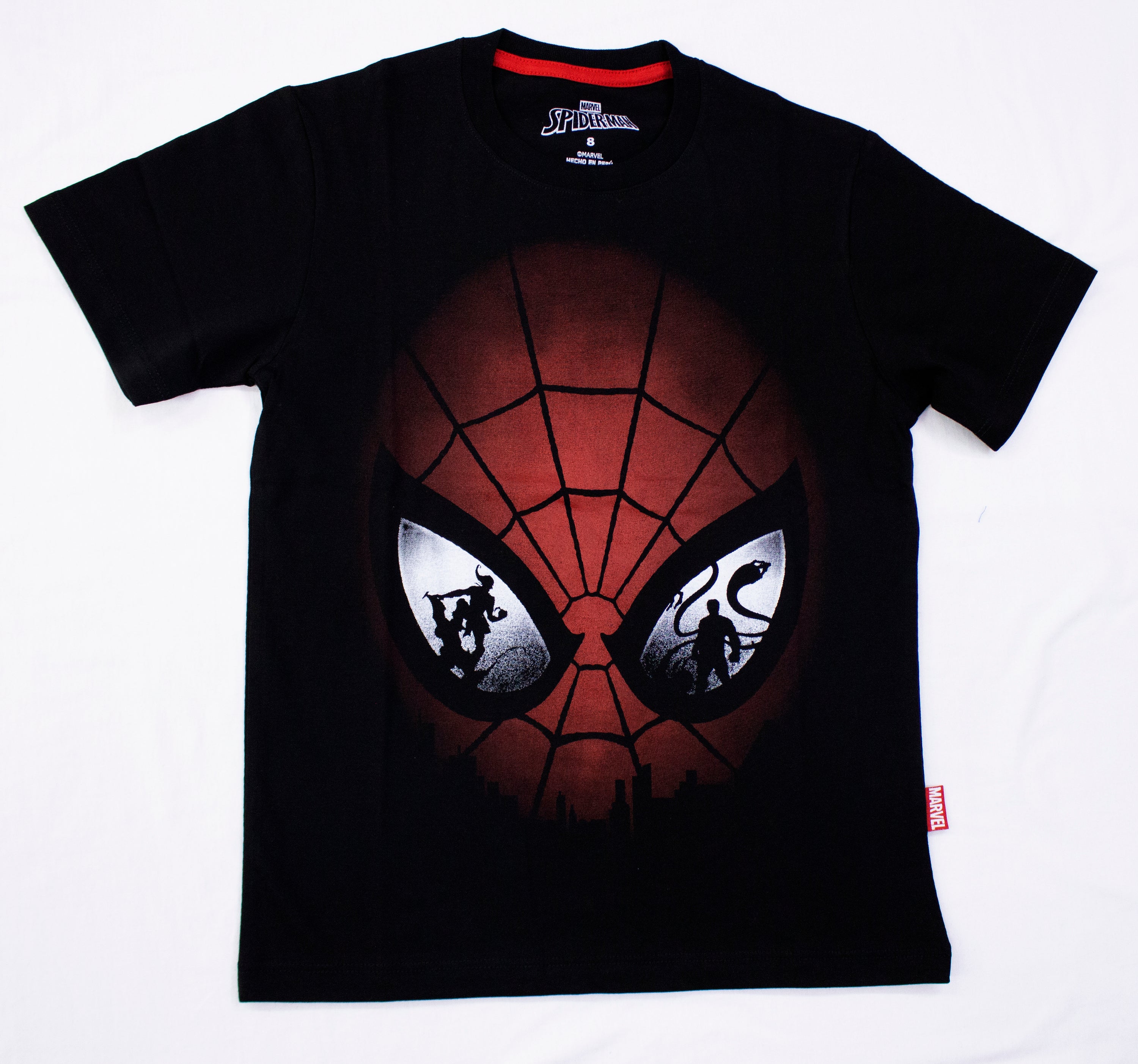 POLO BASICO MC NEGRO SPIDERMAN NIÑO