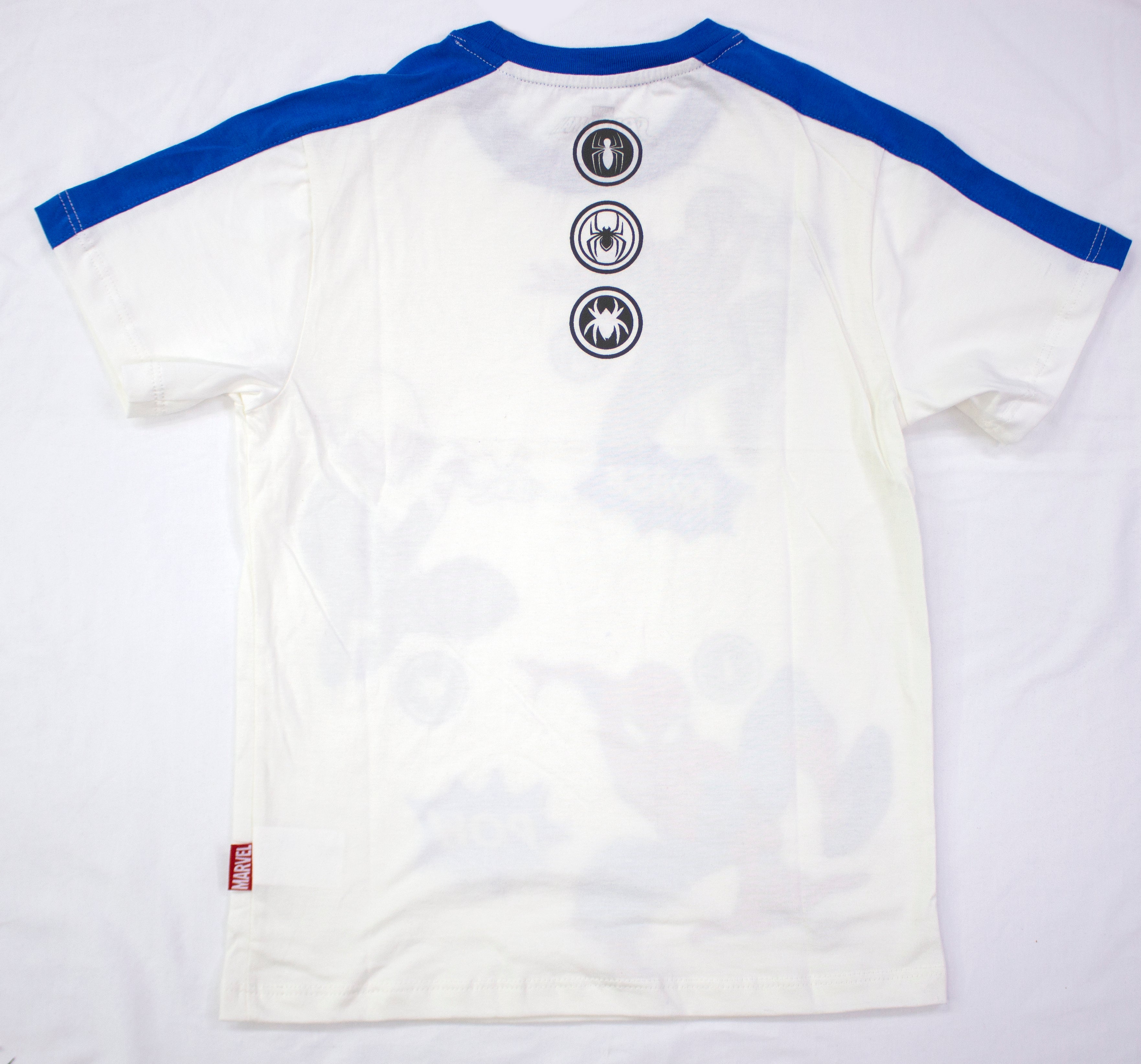 Polo Moda Manga Corta Spiderman Niño Color Marfil