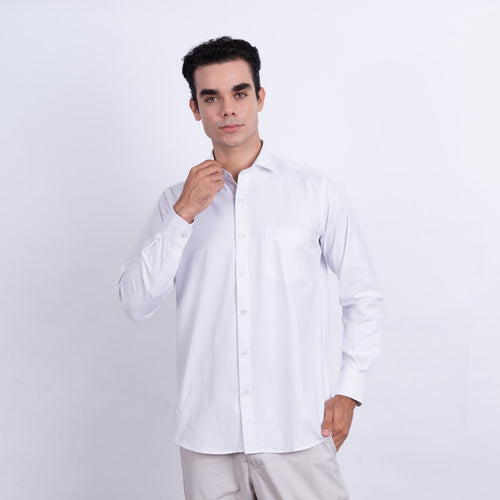 Camisa de Vestir Manga Larga Color Blanco