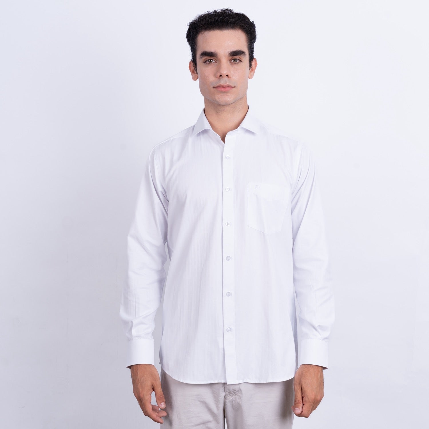 Camisa de Vestir Manga Larga Color Blanco