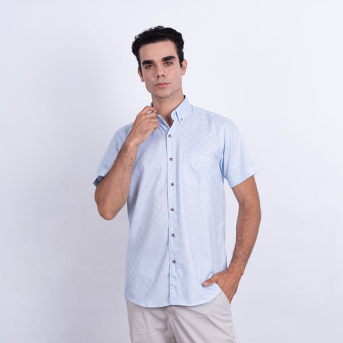 Camisa de Lino Manga Corta para Hombre