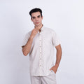 Camisa de Lino Manga Corta para Hombre