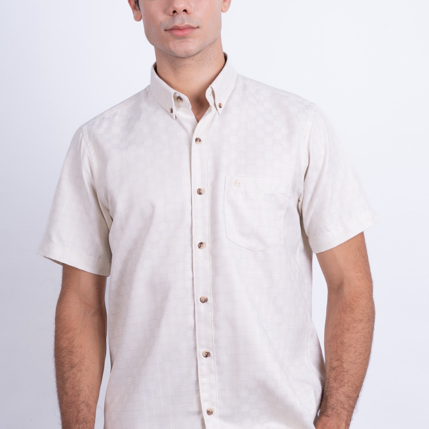 Camisa de Lino Manga Corta para Hombre