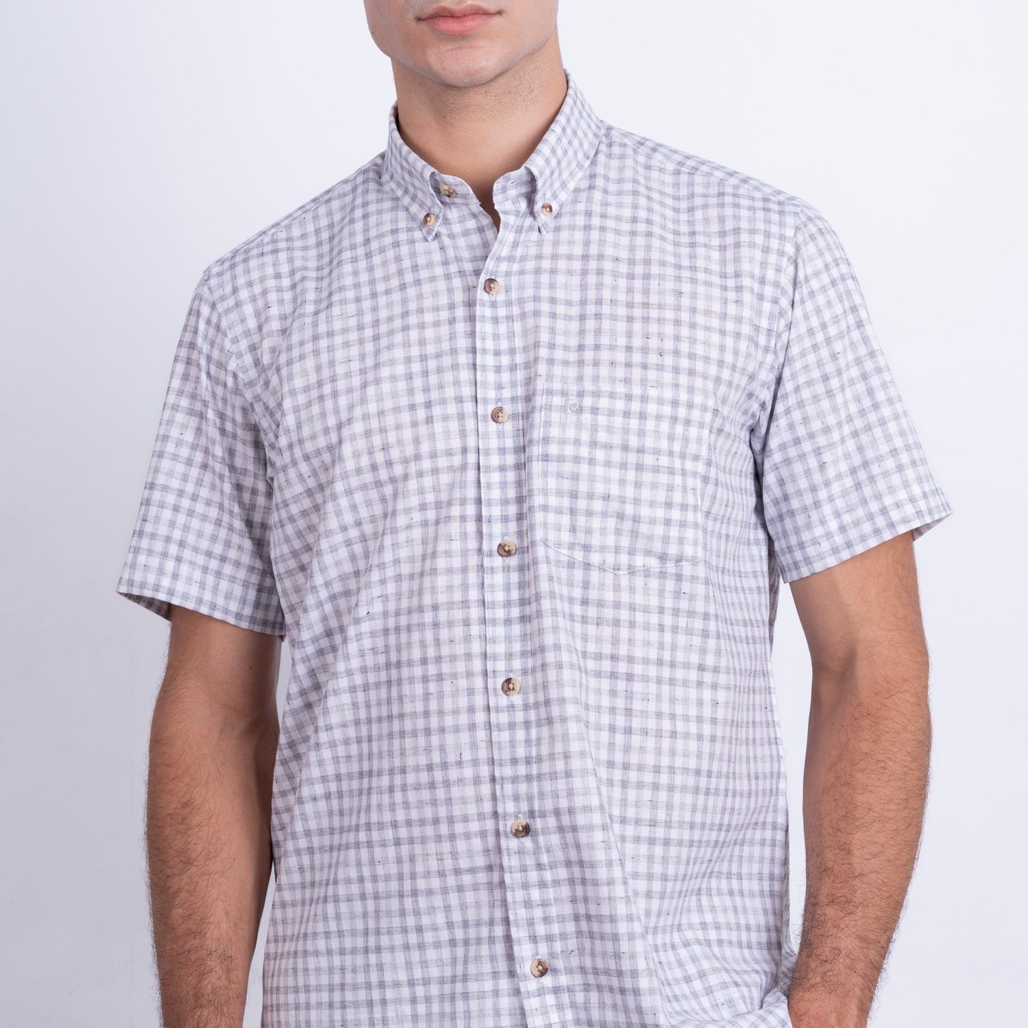 Camisa de Lino Manga Corta para Hombre
