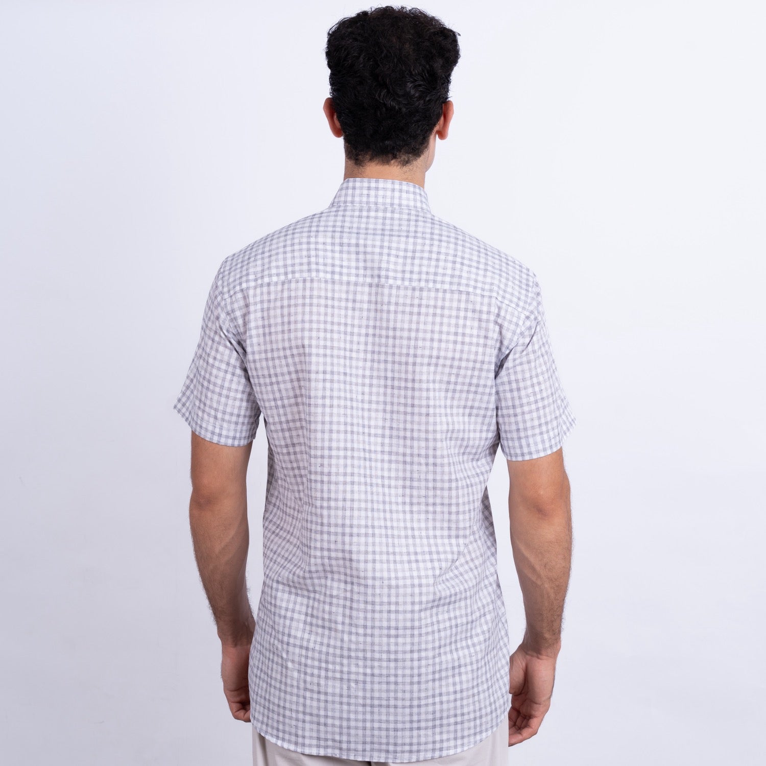 Camisa de Lino Manga Corta para Hombre