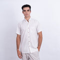 Camisa de Lino Manga Corta para Hombre