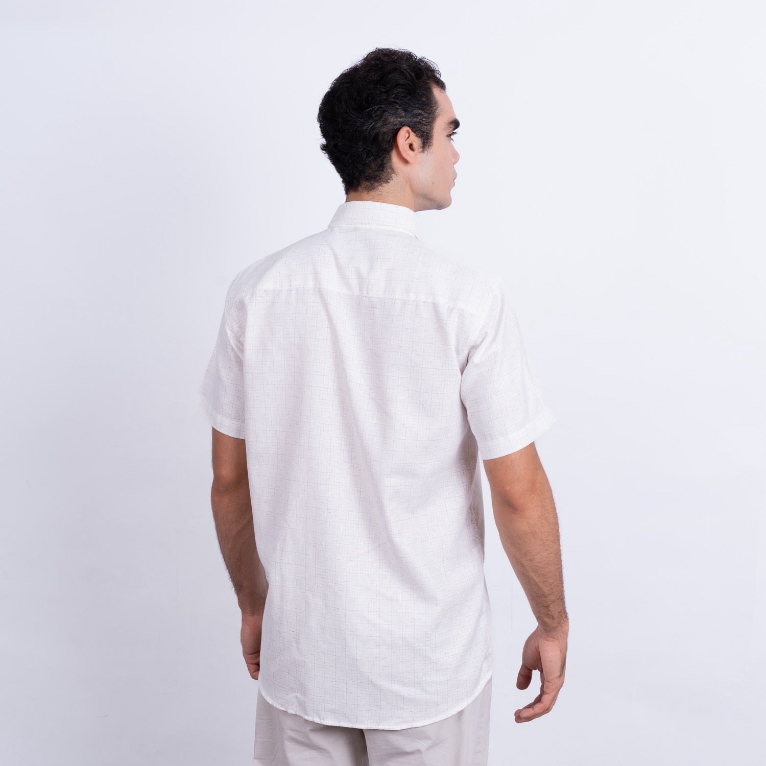 Camisa de Lino Manga Corta para Hombre