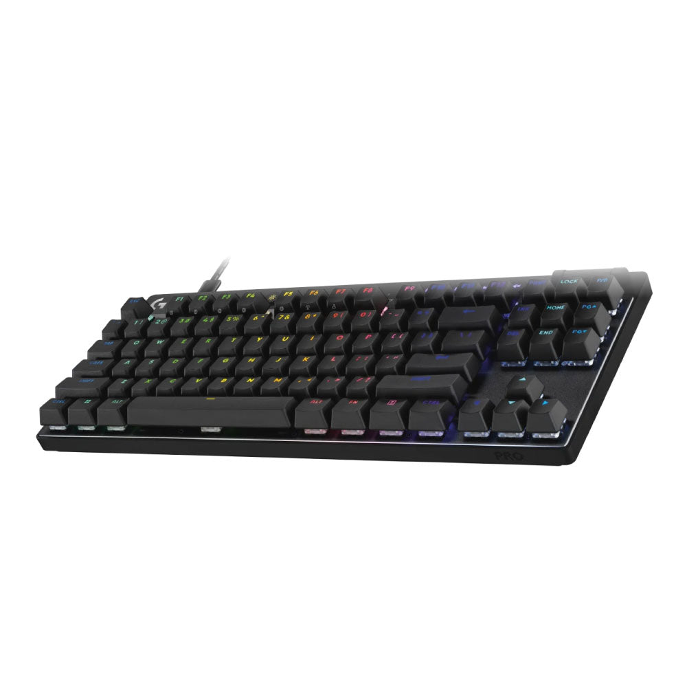Teclado Logitech PRO X TKL Rapid Analógico Wired USB-C Lightsync RGB KeyControl Color Black