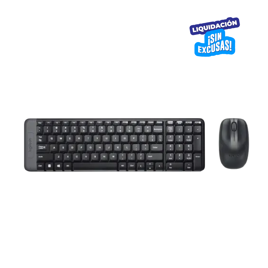 TECLADO LOGITECH + MOUSE MK220 WIRELESS USB SP BLACK (PN 920-004430)