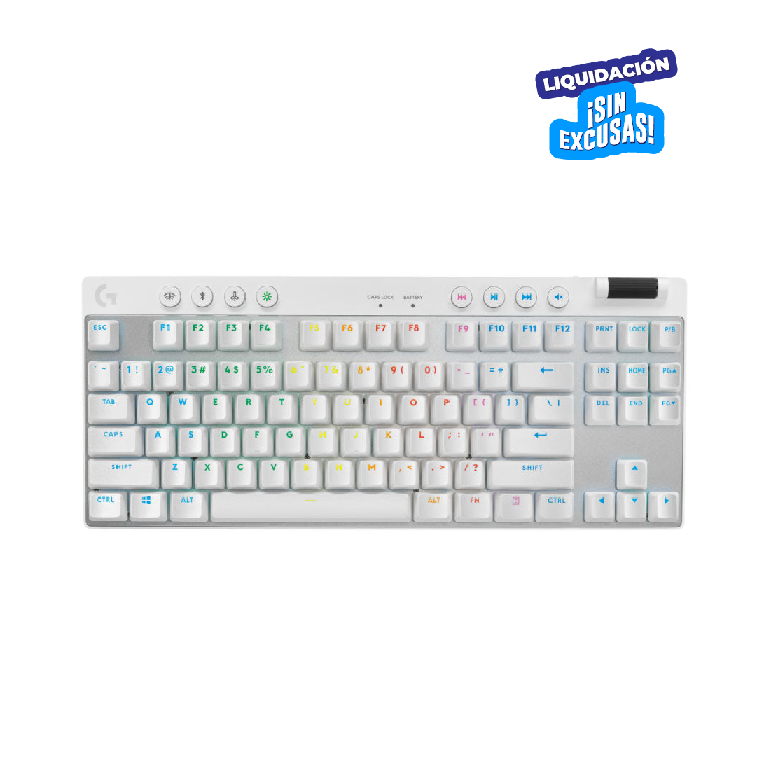 TECLADO LOGITECH PRO X TKL LIGHTSPEED USB WHITE (920-012143)-P