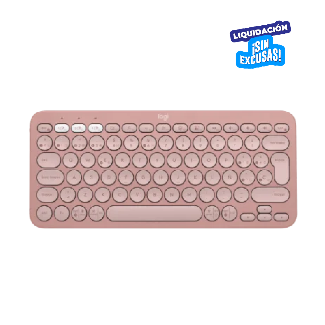 TECLADO LOGITECH PEBBLE 2 K380S BLUETOOTH/WIRELESS SP ROSE (920-011785)
