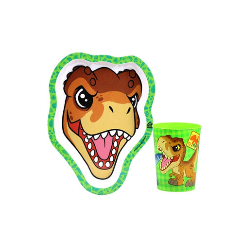 Plato y Vaso Jurassic World para Niños Set Infantil Oficial