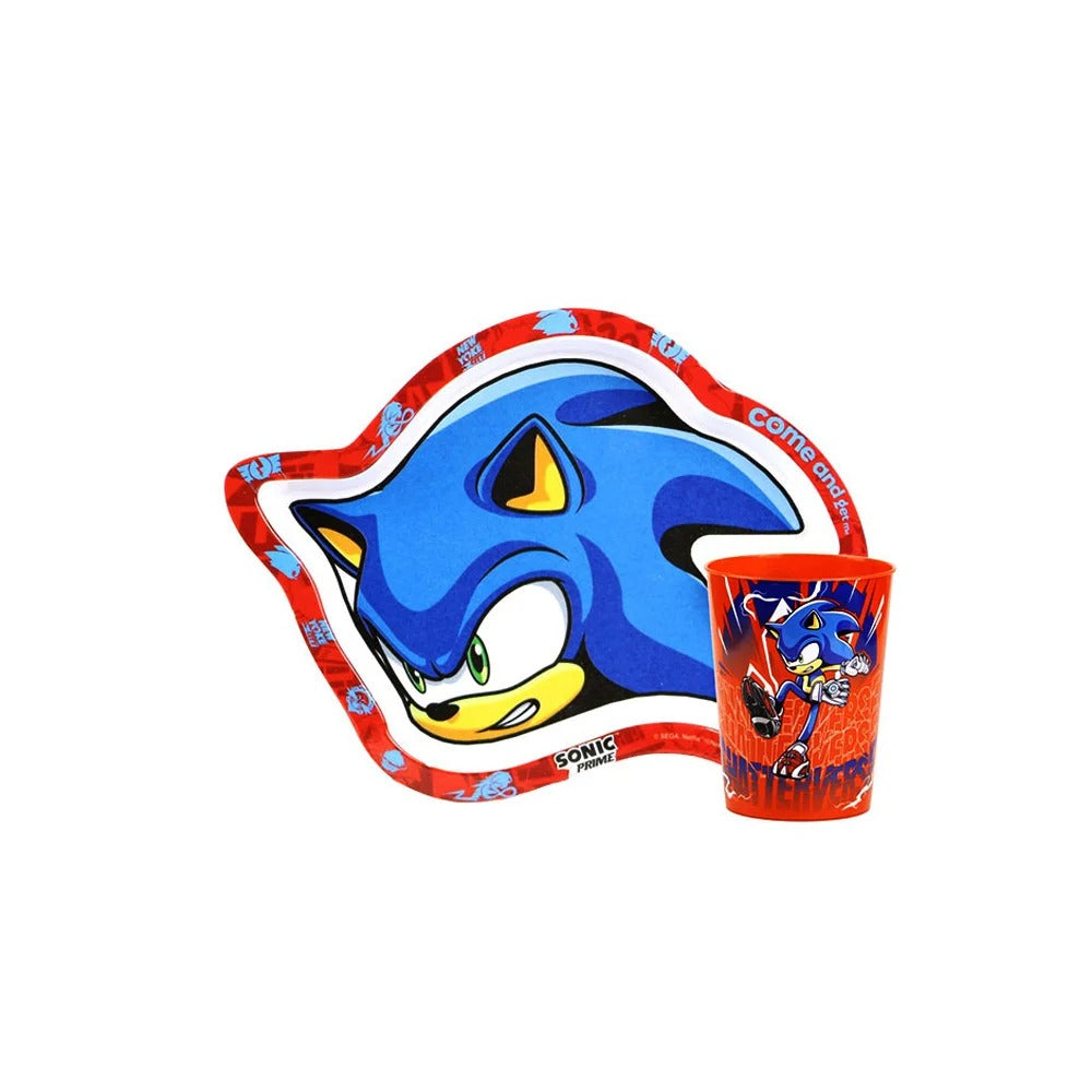Plato y Vaso Sonic the Hedgehog Set Infantil para Niños