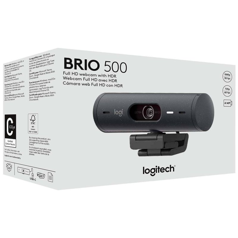 Camara Logitech Brio 500 Fhd 1080p Usb-c Black (960-001412)-p2