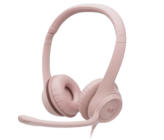 Audífono con Micrófono Logitech H390 USB Noise Cancelling Color Rose