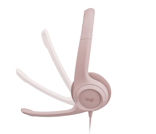 Audífono con Micrófono Logitech H390 USB Noise Cancelling Color Rose