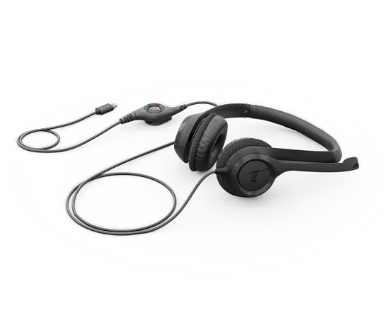 Audífono con Micrófono Logitech H390 USB Noise Cancelling Color Black