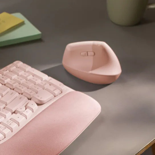 Mouse Logitech Lift Vertical Ergonomic Wireless Bluetooth Color Rose
