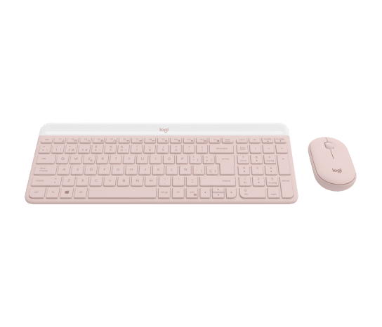 TECLADO LOGITECH + MOUSE MK470 WIRELESS SLIM USB ROSE (920-011312)
