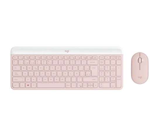 TECLADO LOGITECH + MOUSE MK470 WIRELESS SLIM USB ROSE (920-011312)