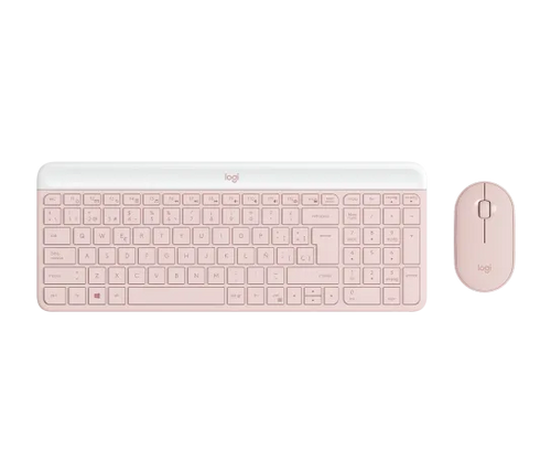 Teclado y Mouse Logitech MK470 Wireless Slim USB Color Rose