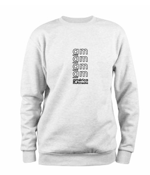 POLERA AMERICA BLANCA MULTIMEDIA SIN CAPUCHA TALA L