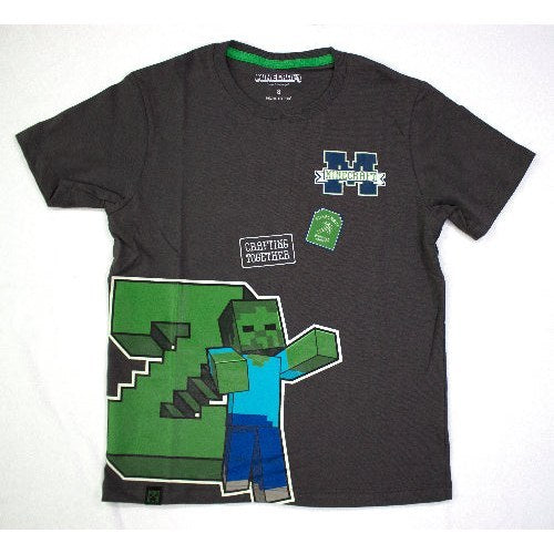 Polo Básico Manga Corta Minecraft Color Plomo