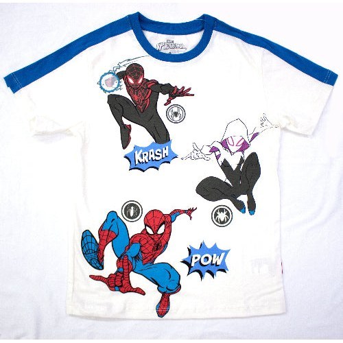 Polo Moda Manga Corta Spiderman Niño Color Marfil