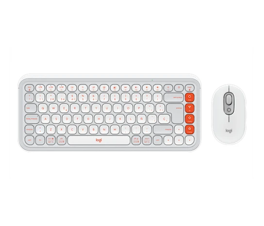 TECLADO LOGITECH + MOUSE POP ICON BLUETOOTH/WIRELESS SP / COPILOT/ WHITE (920-013055)