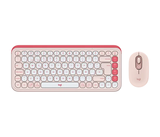 TECLADO LOGITECH + MOUSE POP ICON BLUETOOTH/WIRELESS SP / COPILOT/ ROSE (920-013053)